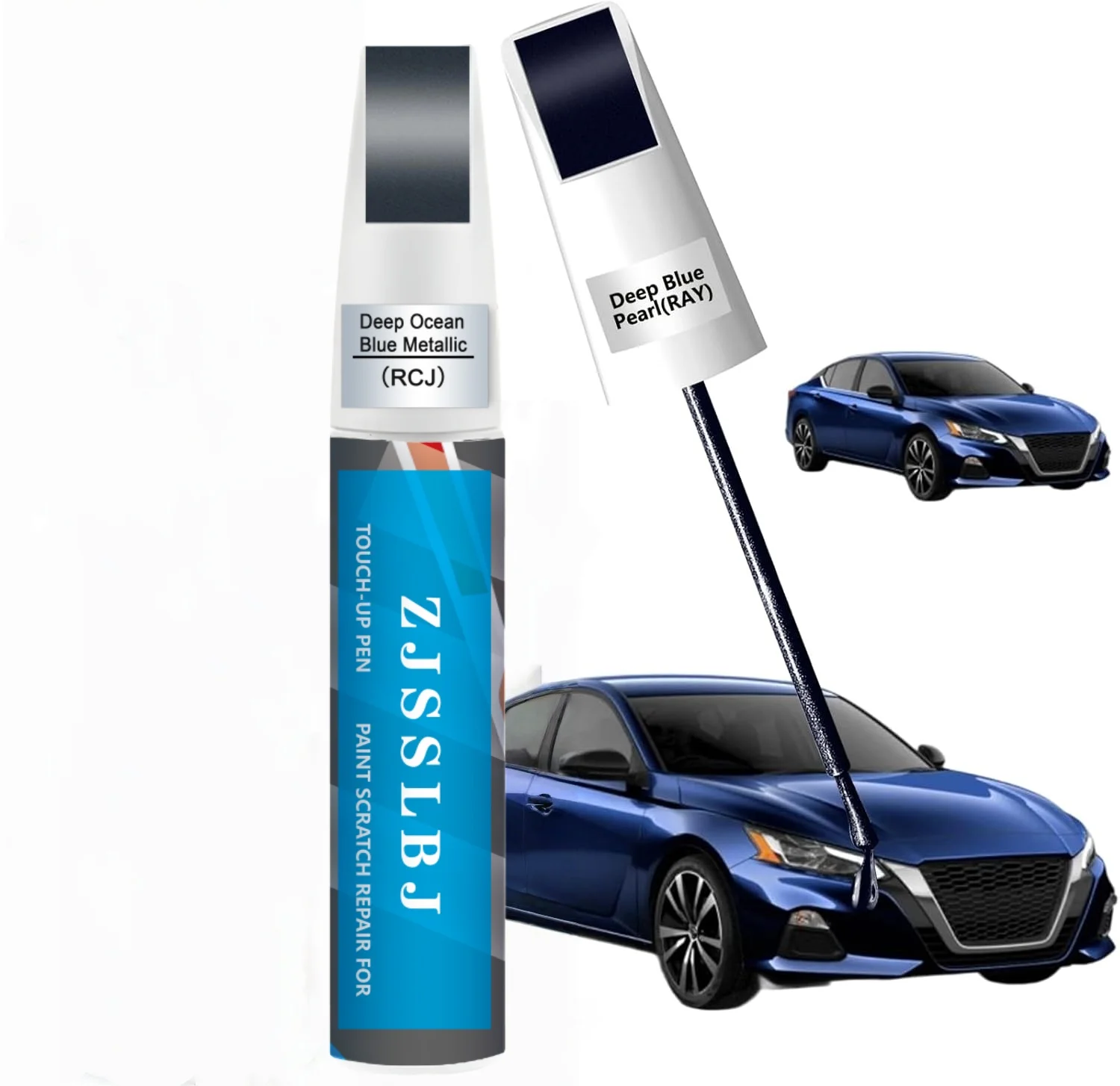 Deep Ocean Blue Metallic(RCJ) for Nissan Touch Up Paint Pen Precise Color Match for Car Paint Scratch Repair, Quickly and Easily