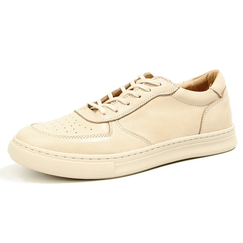 

Men's Cowhide natural leather casual shoes comfortable White classic Moccasins men Luxury footwear on sale