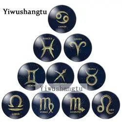 Different constellations leo libra pisces 10mm/12mm/18mm/20mm/25mm Round photo demo glass cabochon flat back Making findings