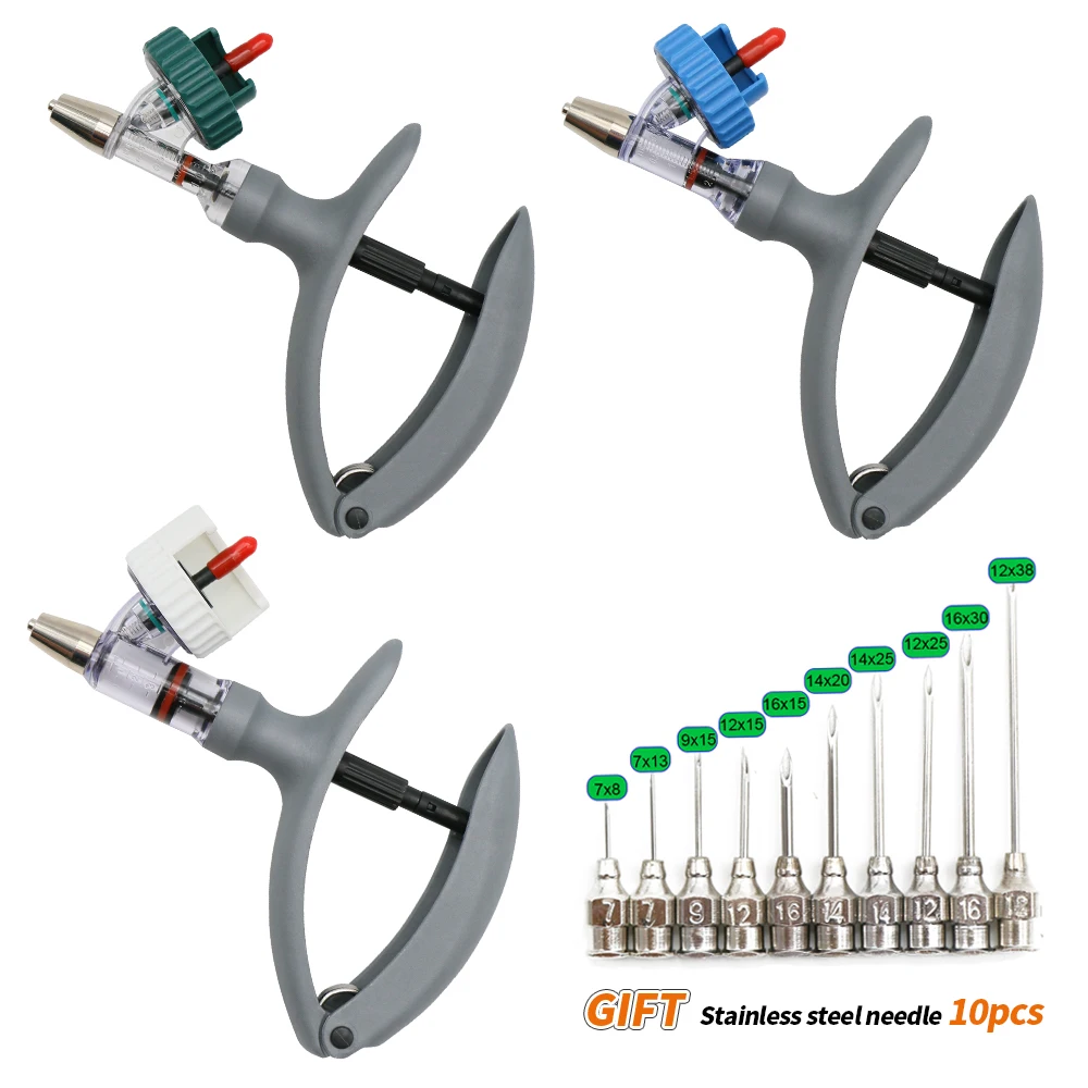 1/2/5ML  Automatic Syringe Injection Continuous Vaccine Gun with Bottle cap for Pigs Cattle Sheep Poultry Farm Vaccine Syringe