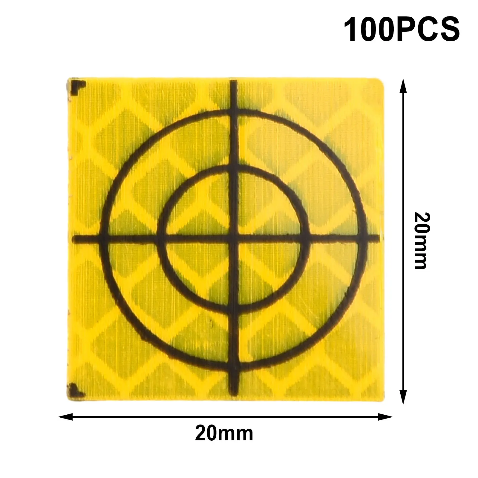 Reflective Target For Total Stations For Acrylic Crosshair Center Marking For Surveying & For Structural Monitoring Yellow