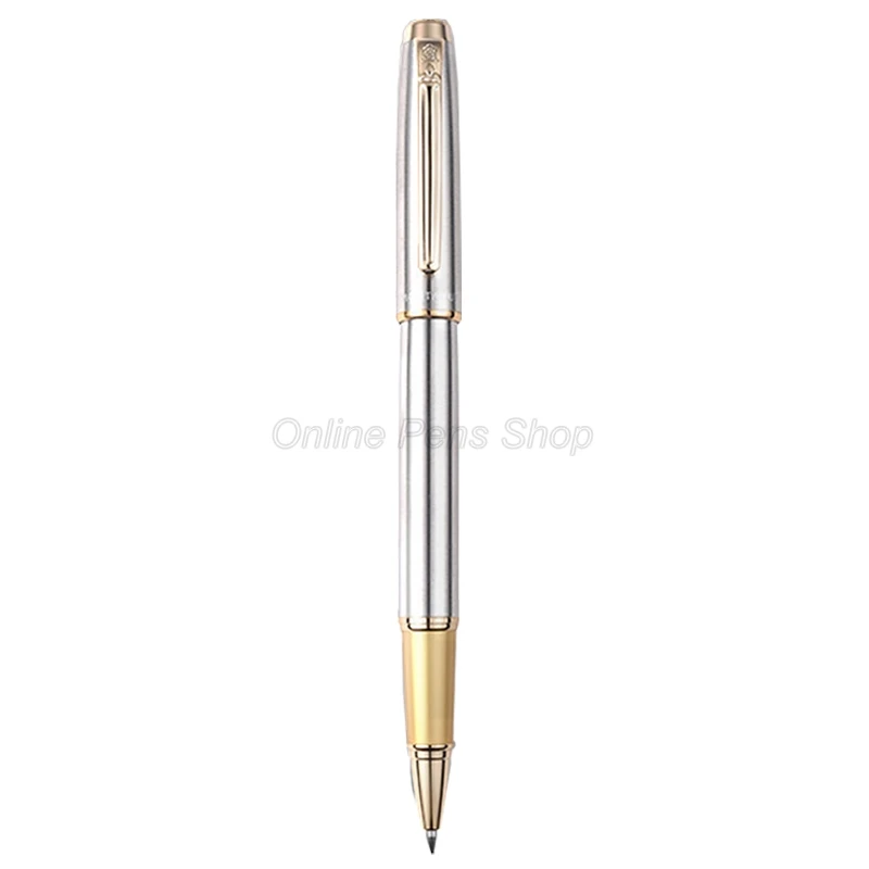 Montagut Exquisite Silver Barrel & Golden Trim Iridium Roller Ball Pen Business Writing Gift Pen Not Gift Box