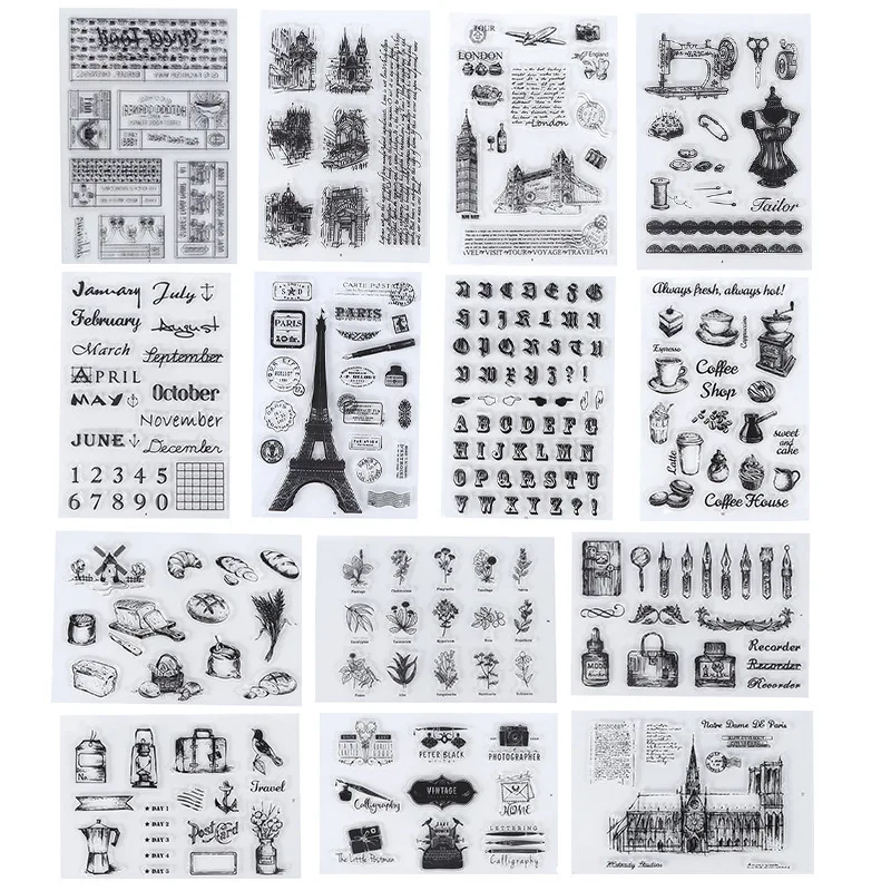 kawai lovely Silicone transparent seal retro icon office diary stamp DIY photo album card decoration handbook material wholesale