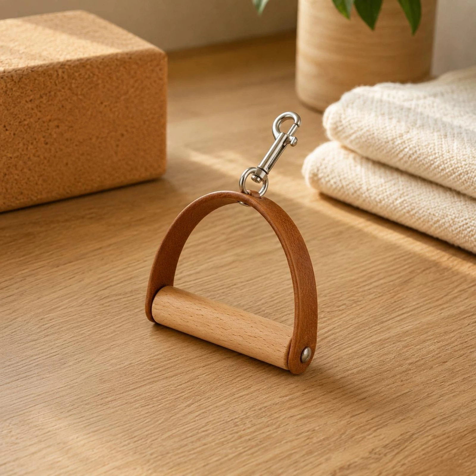 2ピースレザーウッドハンドル クラシックデザイン レザーウッ - Pilates & Yoga Elastic Band のレビューと価格