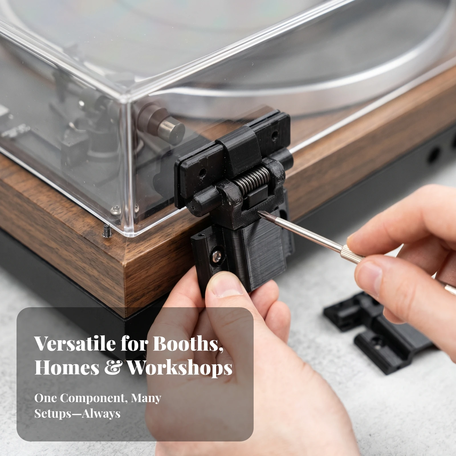Turntable Dust Cover Hinge Black Turntable Cover Hinge Long-Lasting Strong for Audio Enthusiasts
