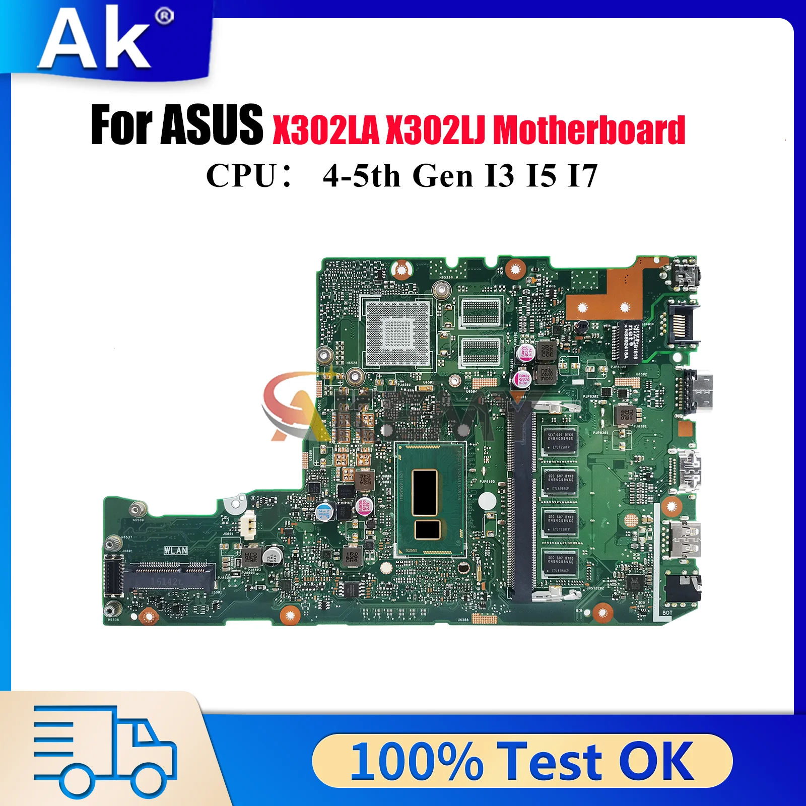 

X302LA Материнская плата для ноутбука ASUS VivoBook X302LJ X302LA X302L Материнская плата для ноутбука с процессором I3 I5 I7 100% тестирование ОК быстрая доставка