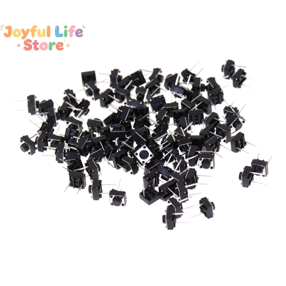 Hot Sale 100pcs 2pins Tactile Push Button Switch Tact Switch 6X6X5mm Momentary