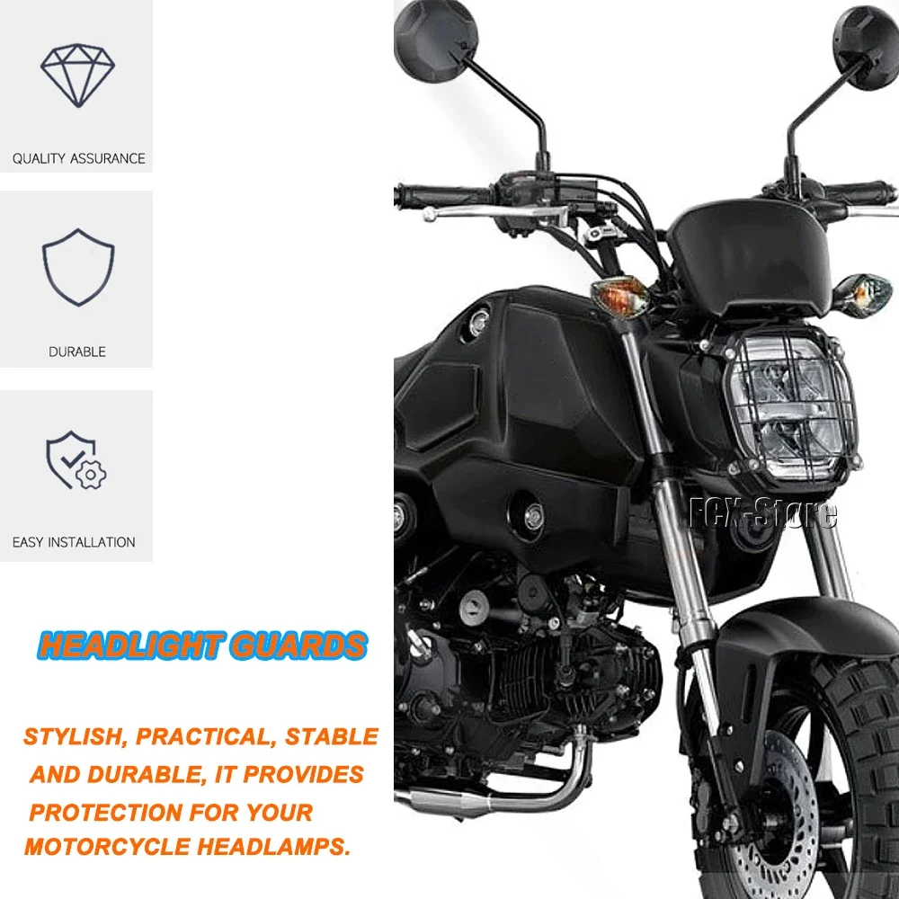 New Motorcycle Headlight Guard Protector Lens Cover Accessories Black For HONDA H2C Msx Grom 2020 2021 2022 H2C MSX GROM