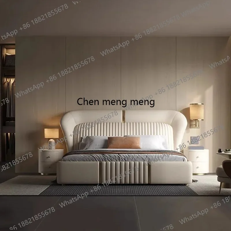 

Роскошная современная кровать для спальни, двуспальная кровать размера King Size с массажным эффектом, кровать-платформа для сна, мебель для салона