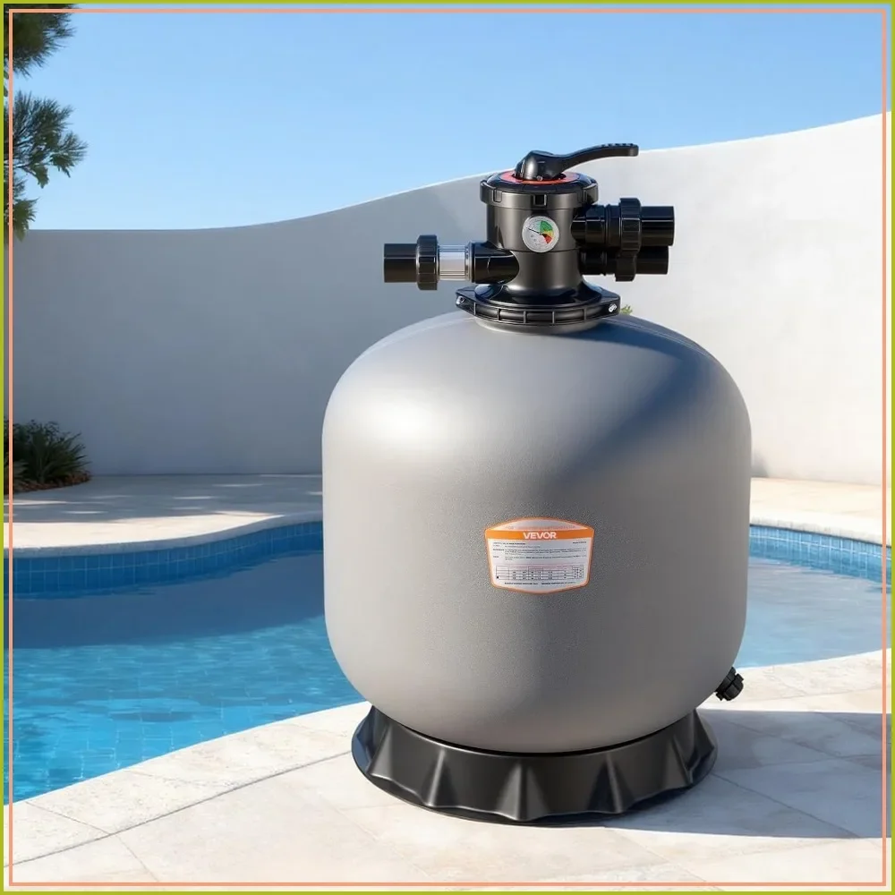24-Inch Sand Filter 65 GPM Above Ground Pool System 7-Way Multi-Port Valve