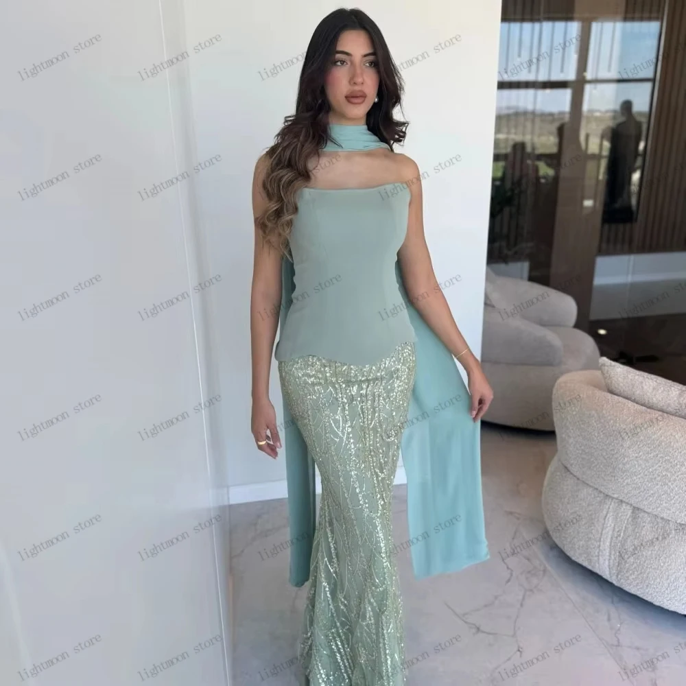 Moderne Abendkleider, elegantes Abendkleid, Pailletten-Applikationen, trägerlos, rückenfrei, Roben, glamourös, Vestidos De Gala, individuell gestaltet 2026