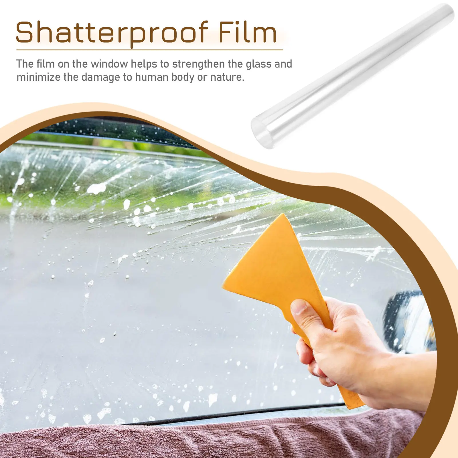 Película Transparente para Ventanas de 4 Mil, Protector de Vidrio a Prueba de Explosiones, Alta Durabilidad, Película de Seguridad Antiexplosión para Vehículos, Hogar y Oficina