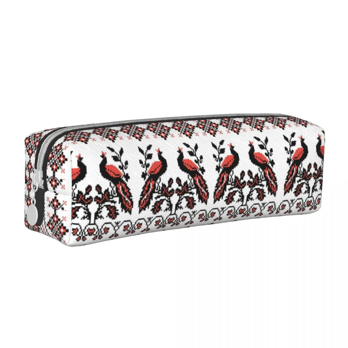 Fashion Ukrainian Embroidery Flowers Birds Pencil Case Ethnic Pencilcases Pen for Student Large Bags Students School Zipper