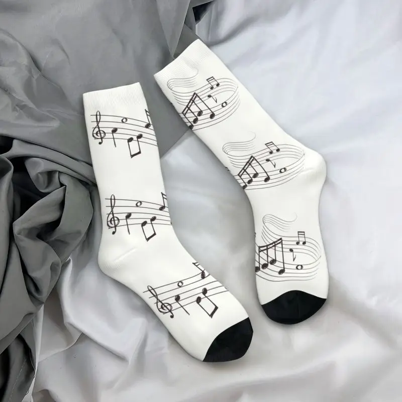 Funny Music Notes Melody Socks Men Women Warm 3D Printed Fashion Personality Notes Football Sports Socks