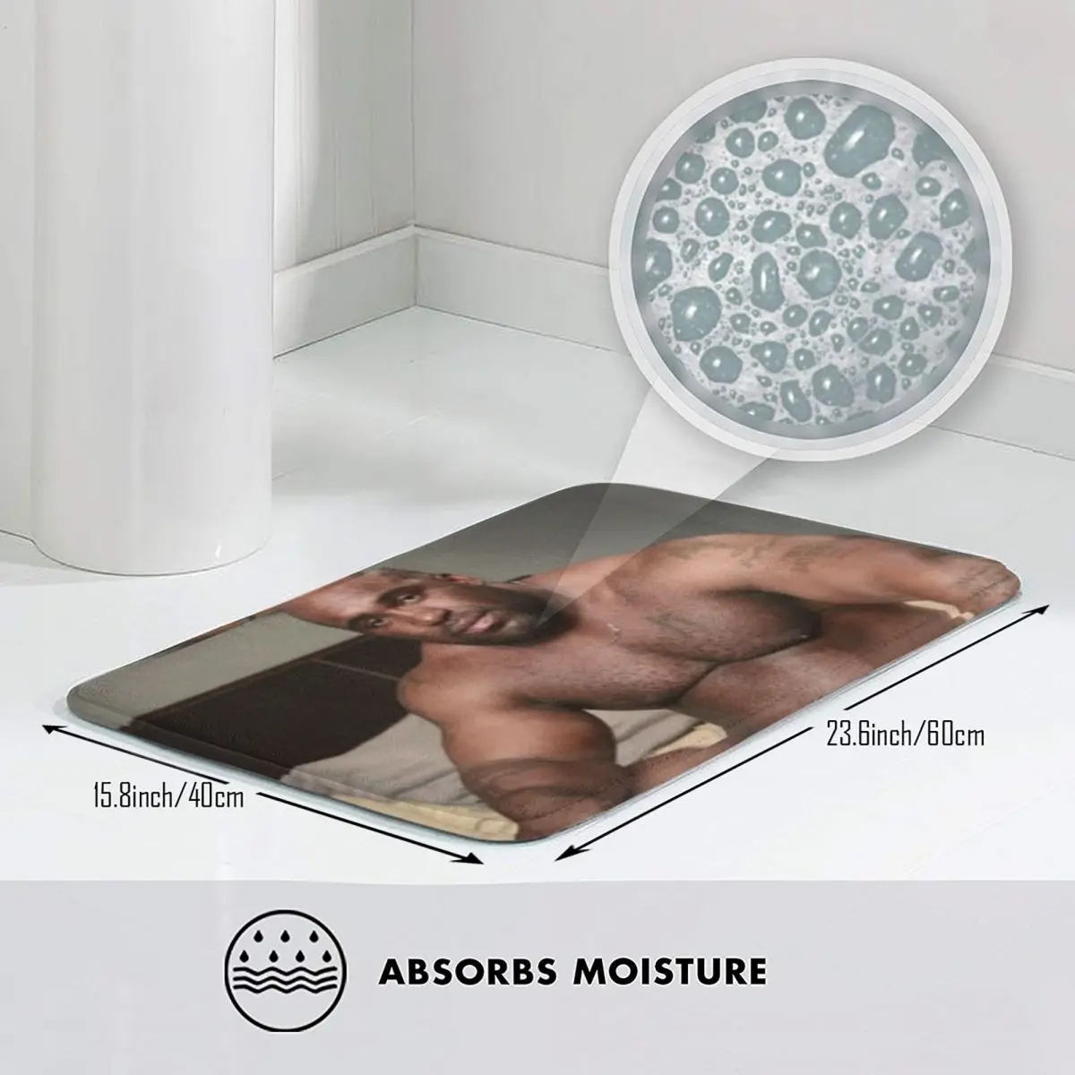 Big Dick Black Guy Meme Barry Woodses Anti-slip Doormat Floor Mat Carpet Rug for Entrance Home Bathroom Living room Footpad Mats - view 2