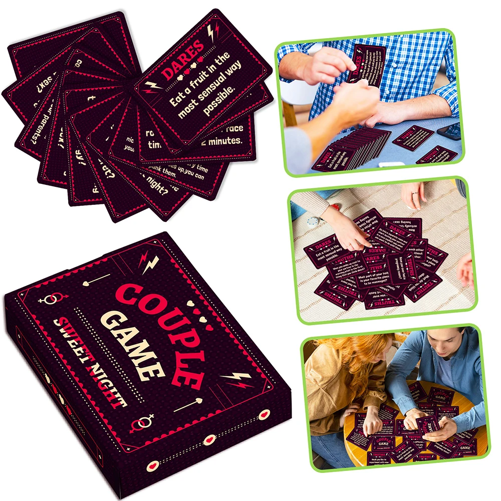 

50pcs Cards/Deck Couple Game Truth or Dare Dating Sweet Night Funny Game Card for Adults Lovers Party Desktop Games