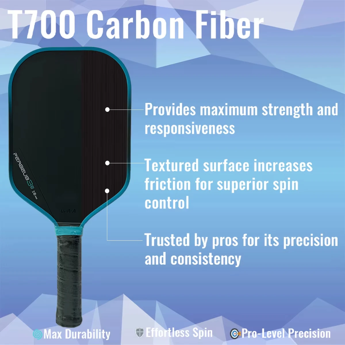 

Perseu 3S 16MM Pickleball Paddle Carbon Fiber Pickleball Paddles Honeycomb Core,Professional Pickleball Racket