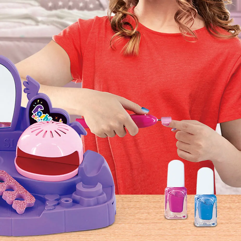 

1 set Kids Nail Art Set Electric Dryer ABS Material Toddler Girl Gift DIY Toys Regular Polish Drying Machine Nail Fan Playthings