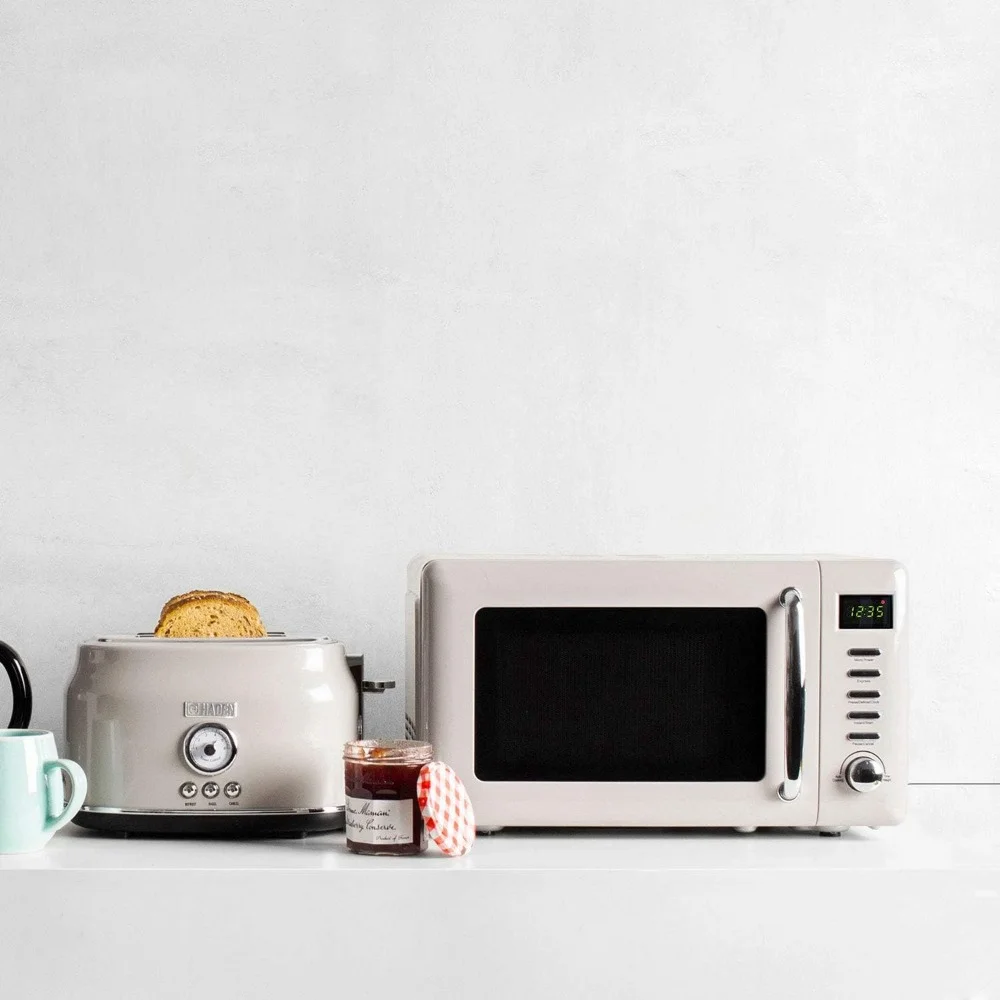 Horno microondas de escritorio con plato giratorio, 0,7 pie cúbico, 20 Lite