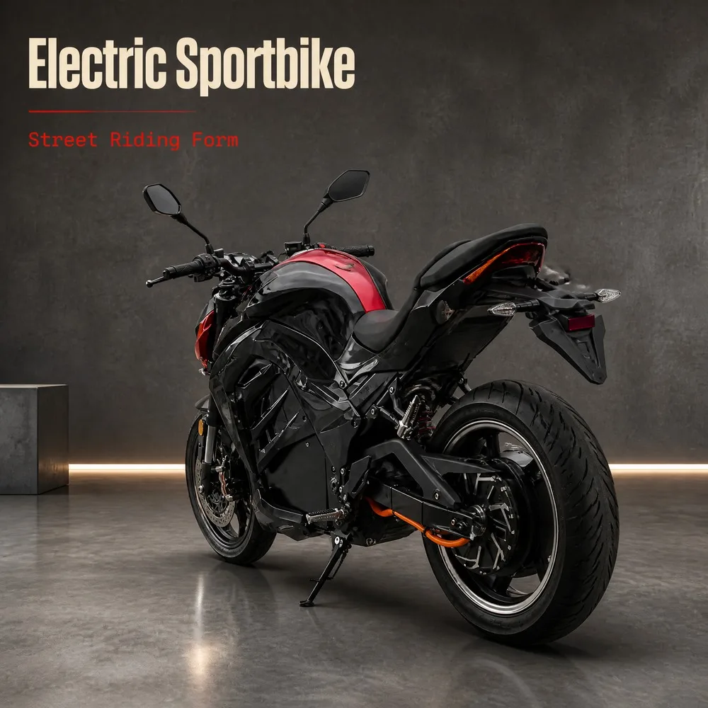 Cybern Central Drive 72V 3000W EEC Certified Electric Street Motorcycle Dual Disc ABS Chain System 65-140km/h Gold Fork Adult