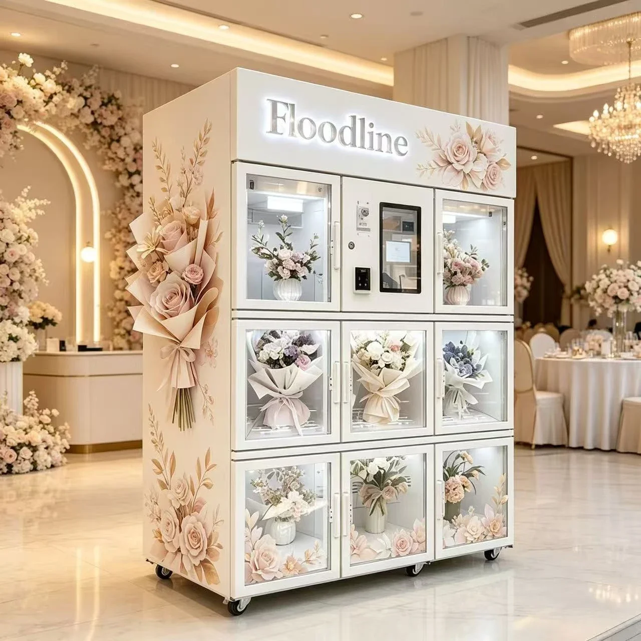 FL FOODLINE Customized Flower Vending Machine with Card Payment Maquina Expendedora De Flores Con Pago Electronic