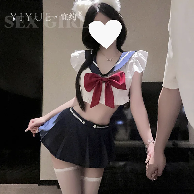 Japanese Anime Schoolgirl Cosplay Costume Sexy Lingerie Student JK Uniform Roleplay Outfits Lolita Underwear Set Erotic Babydoll view 2