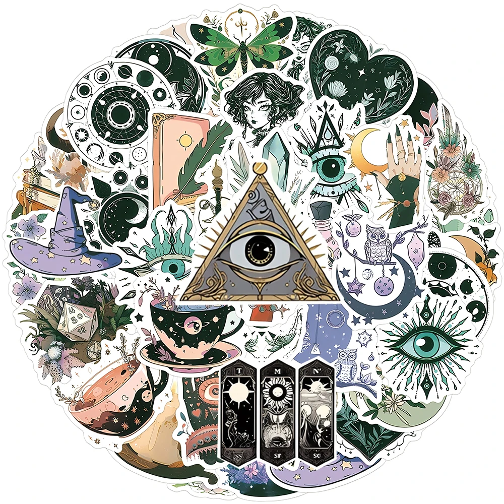 10/30/50 pçs dos desenhos animados floresta magia bruxa adesivos gótico estéticos decalques à prova dwaterproof água graffiti mala telefone diário legal decalques