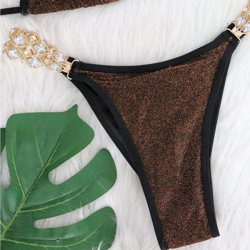 New Bikinis Swimsuit With Rhinestones 2024 Swimwear Female Push Up Bikini Summer Beachwear Swimming Bathing Suits Women Bather