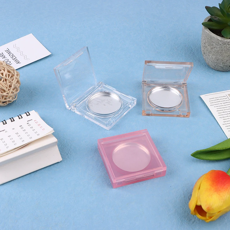 Empty 36.3mm Inner Diameter Single Hole Square Transparent Highlight Box Blush Case Concealer Box Cosmetic Replacement Box