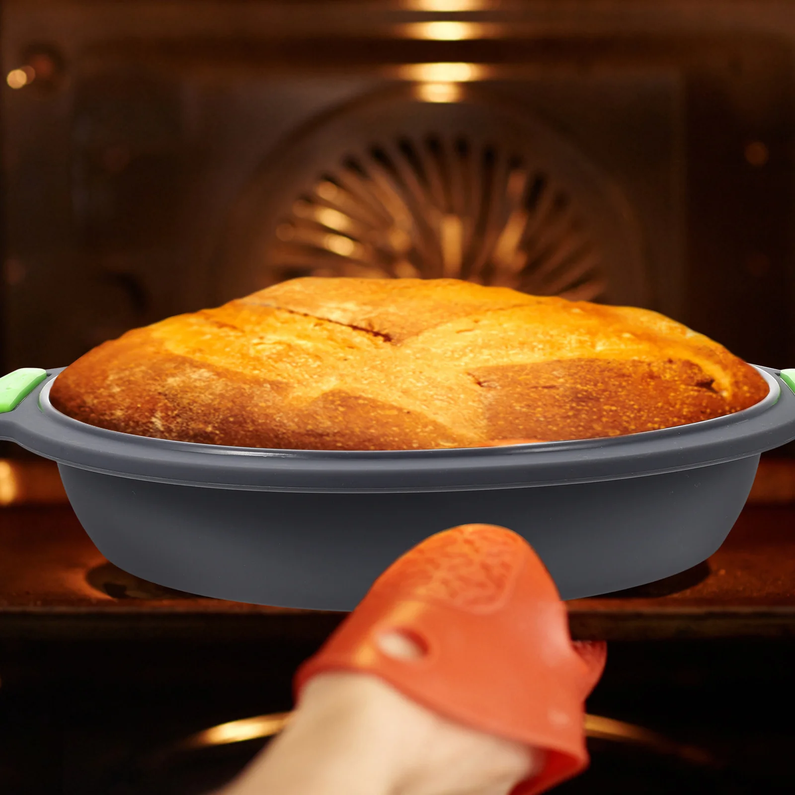 

Flexible Heat-Resistant Silicone Cake Baking Pan Non-Stick Reusable Mold With Handle Multi-Use Round Oven Bakeware For Diy Home