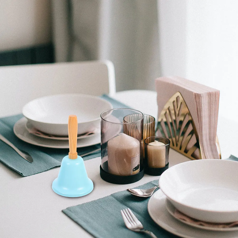 2 قطعة جرس جلجل اليد مقبض خشبي الحديد معدن بصوت عال عشاء دعوة خدمة جرس الفصول الدراسية حفل زفاف الهتاف دش الزفاف