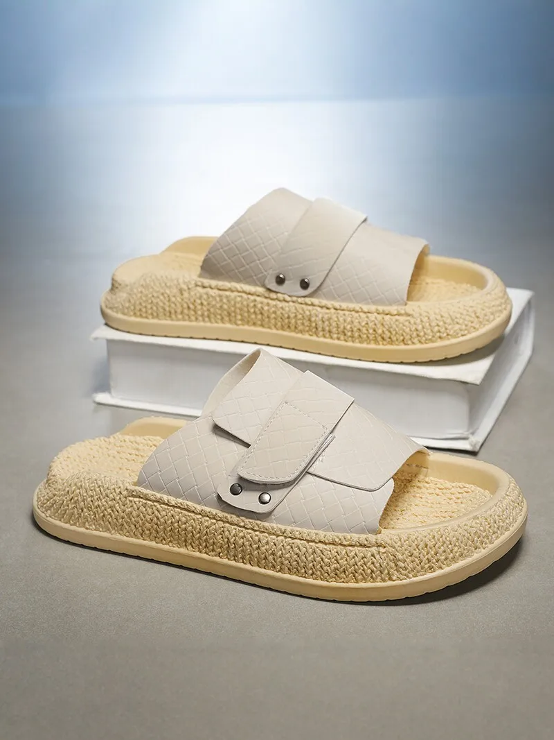 

Men's Summer Outdoor Wear Anti-Slip Wear-Resistant Woven Sports Slippers Casual Single-Strap Slippers