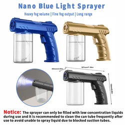 280ML Nano Blue Light Sprayer Barber Wireless Aftershave Steam USB Electric Spray Nebulizer Gun For Garden Atomizer Tools