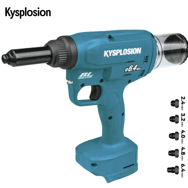 30mm Long Stroke Brushless Cordless Industrial Rivet Gun​ 20KN Pull Force power tool For Makita 18V battery
