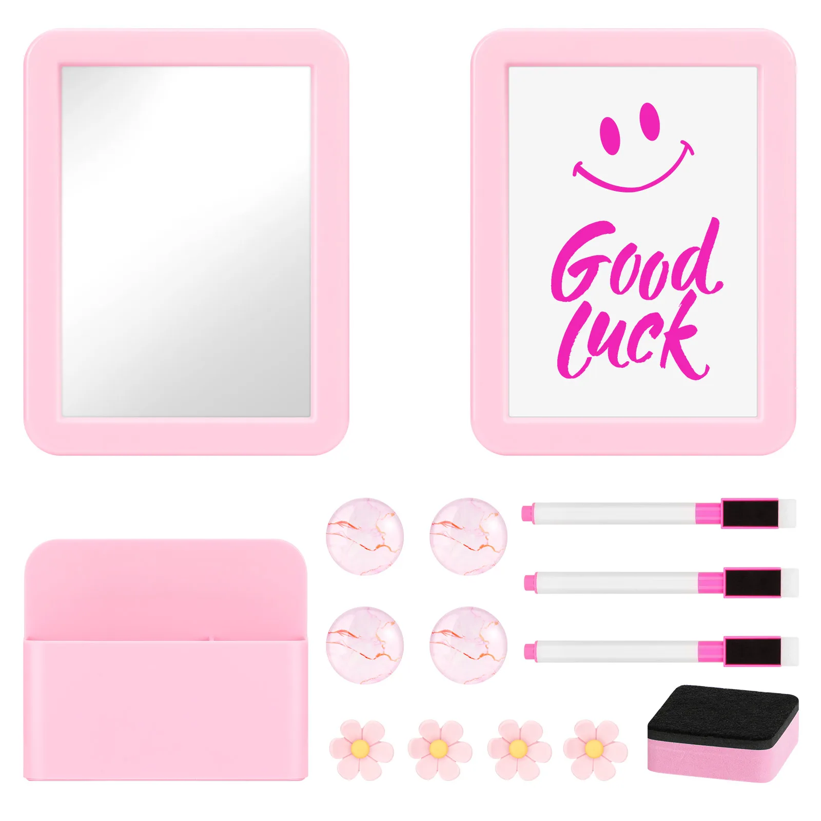 15Pcs Locker Accessories Kit Magnetic Mirror Whiteboard Pen Holder Magnet Hook Locker for Back to School Essential Locker Decor