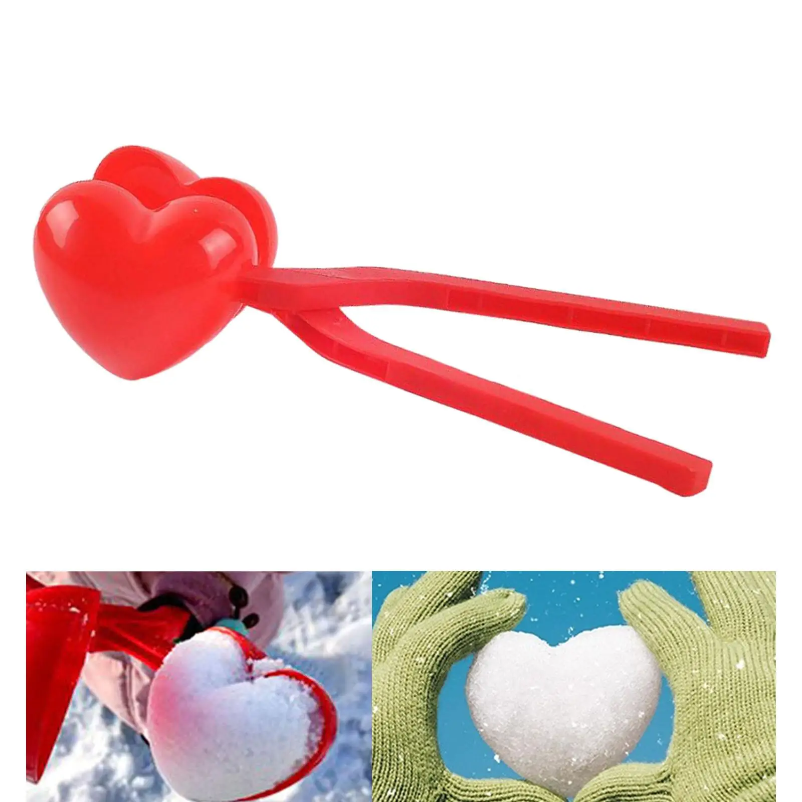 Heart Snowbal Maker Clamps Kids Making Sand Activities Games 20x5cm