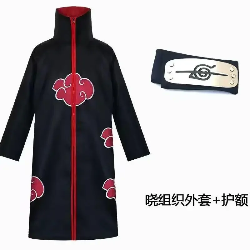 Costume de Cosplay Naruto, cape à manches longues, pour Halloween, carnaval, Uchiha Itachi, Robe d'organisation de l'aube, cape brodée, cadeau