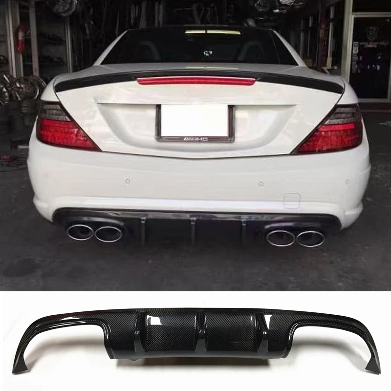 For Mercedes-Benz 2012 2013 2014 R172 AMG Style Real Carbon Fiber Rear Diffuser SLK250 SLK350