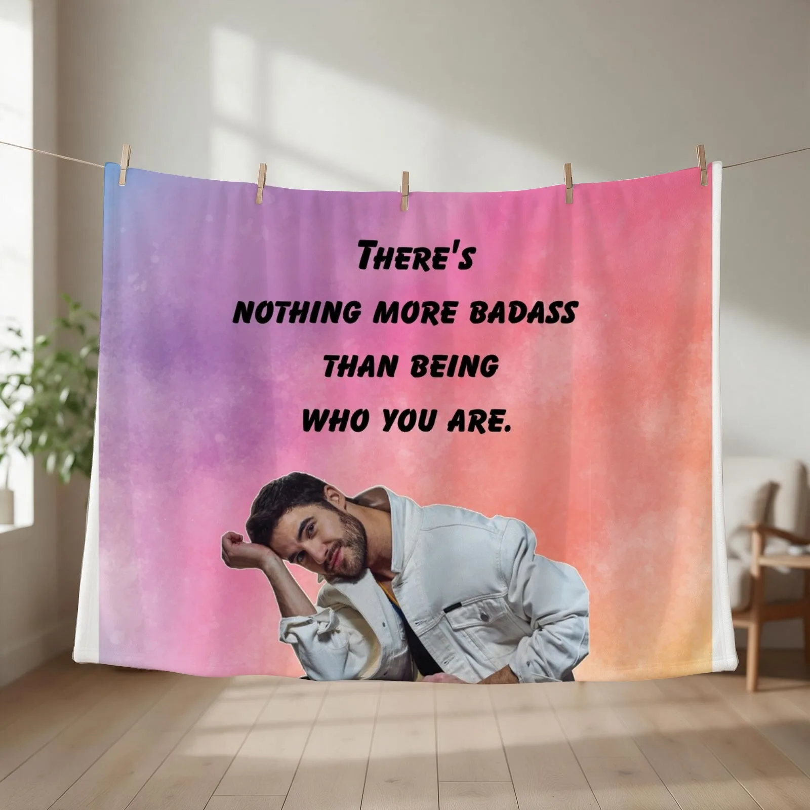Glee Darren Criss Quote Watercolour Throw Blanket Blankets For Sofas funny gift Fashion Sofas Polar Blankets