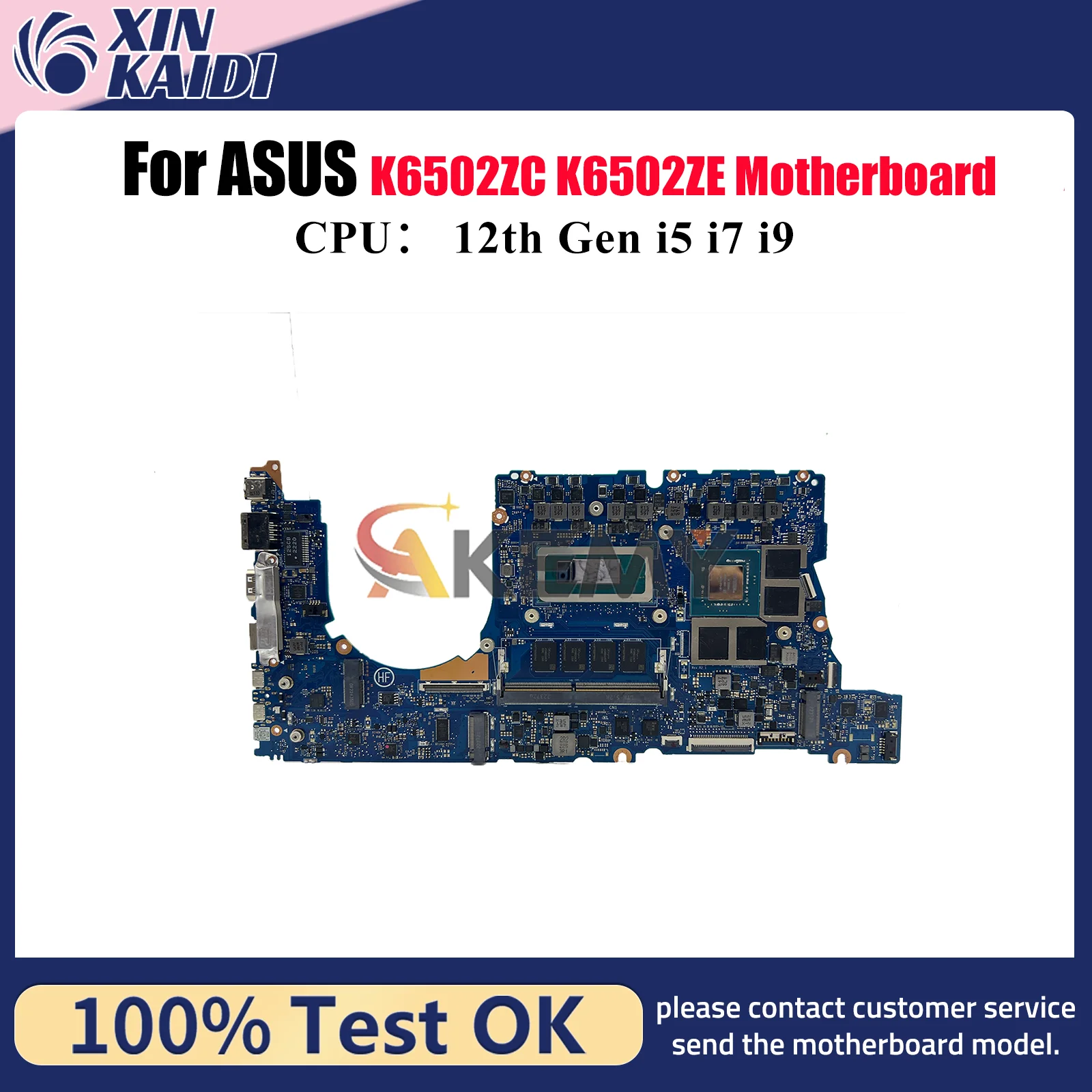 

K6502ZC Laptop Motherboard For ASUS TUF Gaming K6502ZE K6502Z K6502ZC Mainboard With 12th Gen i5 i7 i9 CPU 100% tests fast ship