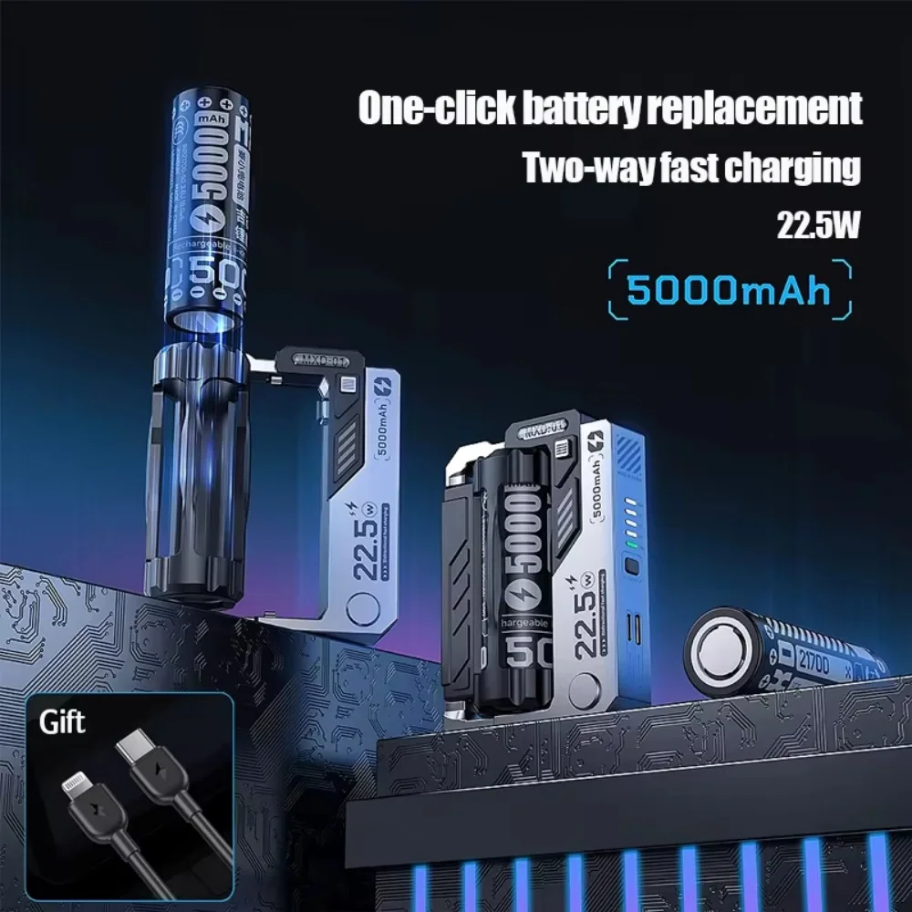 

Power Bank 5000mAh Portable Removable Replaceable Battery Pack 20000mAh 22.5W Fast Charging Battery for iPhone Samsung Huawei