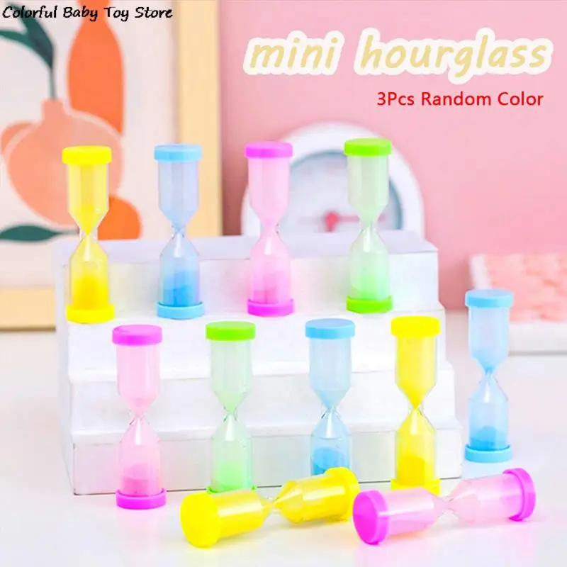 

3Pcs Mini Colorful Hourglass Sandglass Sand Clock Timers Children Toys Tooth Brushing Shower Timer Home Decor