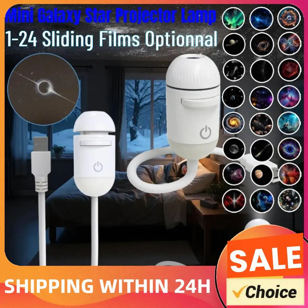 Mini Galaxy Star Night Light Projector 360°Adjustable Brightness LED Galaxy Projector Night Light for Bedroom Ceiling Wall Decor