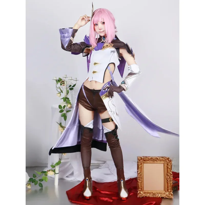 NO6 Elysia Cosplay Costume Honkai Impact 3 Carnival Uniform Wig Anime Halloween Costumes Women Game AOCOS