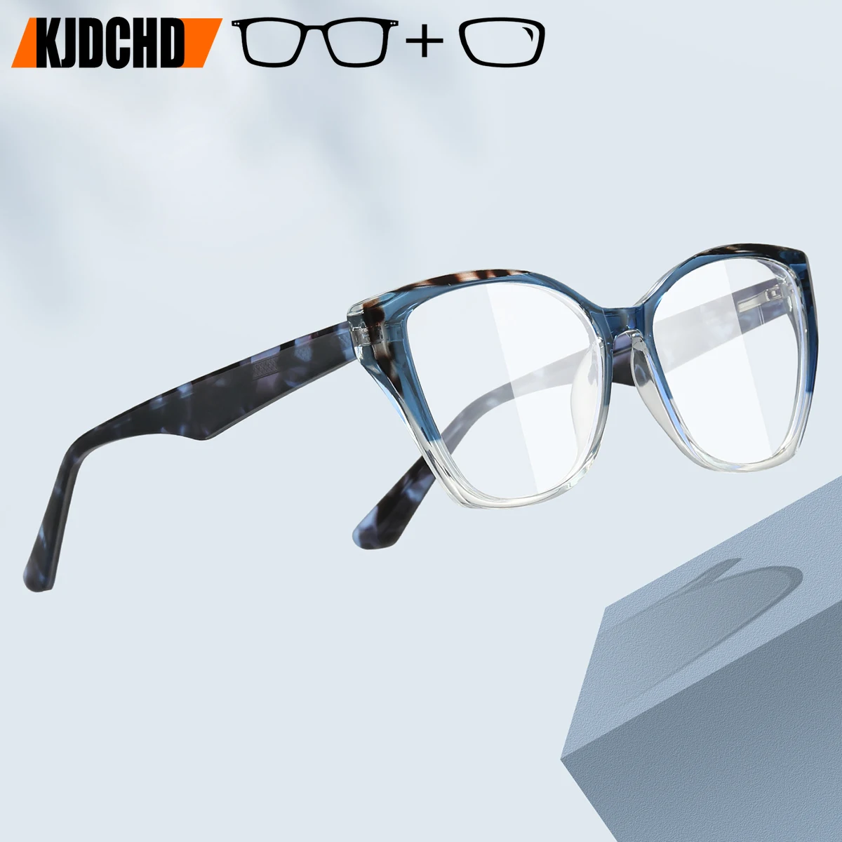

KJDCHD Fashion TR90 Acetate Butterfly Prescription Glasses for Women Photochromic Optical Eyeglasses Progressive Eyewear