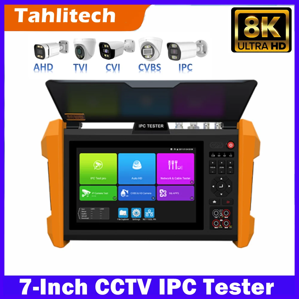 8K CCTV Test Monitor K15 All IN One K15-CLMOVTADHSEFG IPC Tester SFP Optical Cctv Monitor Display Camera Test Tool
