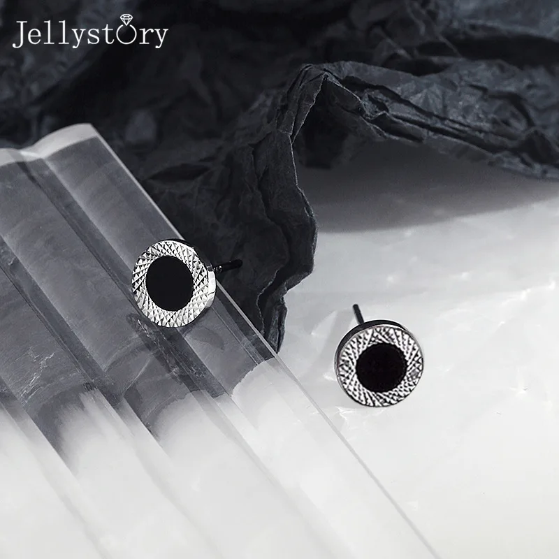 

S925 Silver Earrings Textured High-End Men's Earrings Niche Ins Style Hoop Earrings Trendy Personality Simple Style