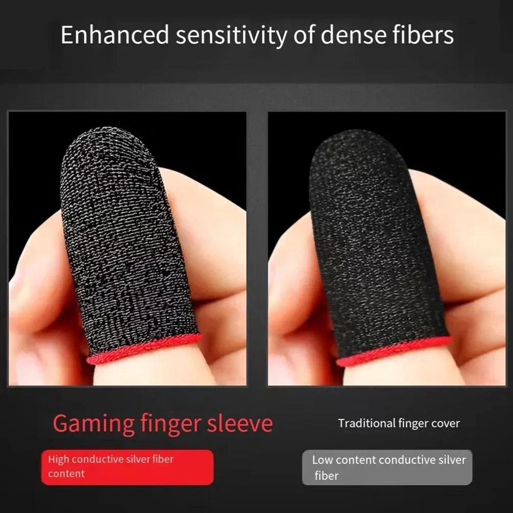 2PCS Gaming Finger Sleeve Game Controller Finger Cover For Mobile Games Touch Screen Sweatproof Fingertips Gloves