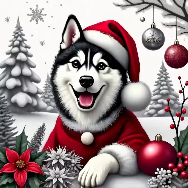 

PhotoCustom 5D DIY Diamond Painting Christmas Dog Full Square Round Diamond Mosaic Animal New Arrivals Home Decor