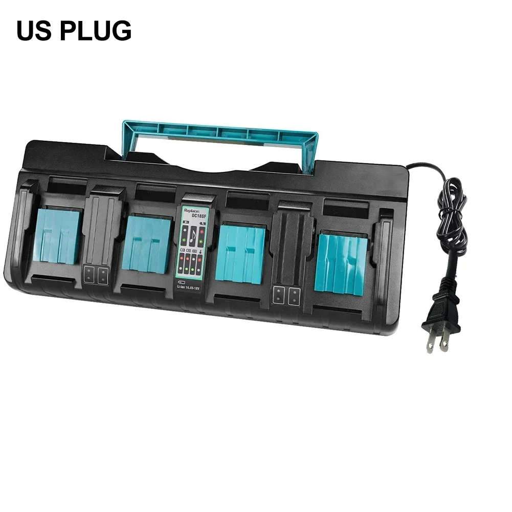 Battery Charger 14.4V-18V Charger 4-Port Charger Simultaneous Charging USB Ports Wide Compatibility High Performance Charging